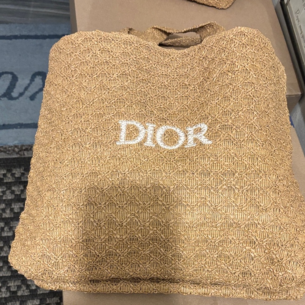 Dior Beige Textured Tote